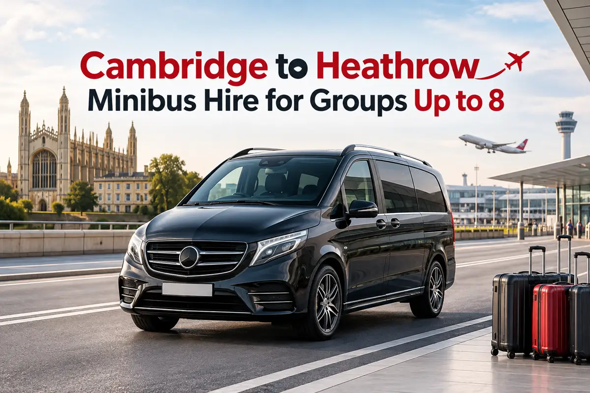 Cambridge to Heathrow Minibus Hire for Groups of Up to 8